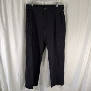 Blauer Cargo Pants Men's 36 Reg Black Cargo Pockets Elastic Waist Nylon Straight